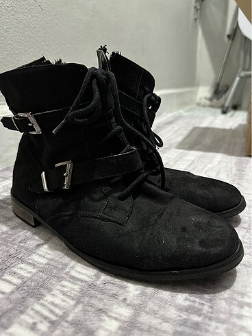 Tarz bot siyah süet - Görsel 2