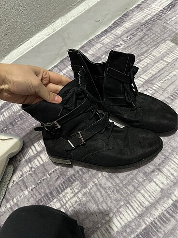 Tarz bot siyah süet - Görsel 4