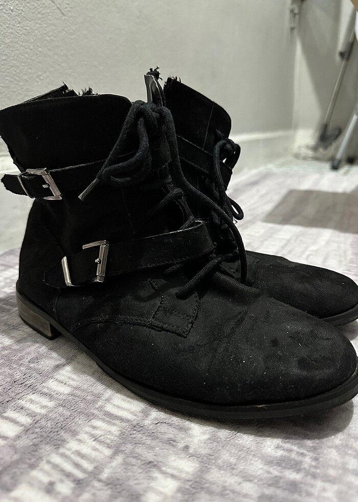 Tarz bot siyah süet - Görsel 2