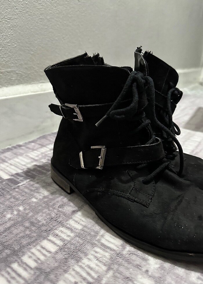 Tarz bot siyah süet - Görsel 3