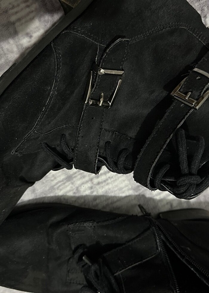 Tarz bot siyah süet - Görsel 5