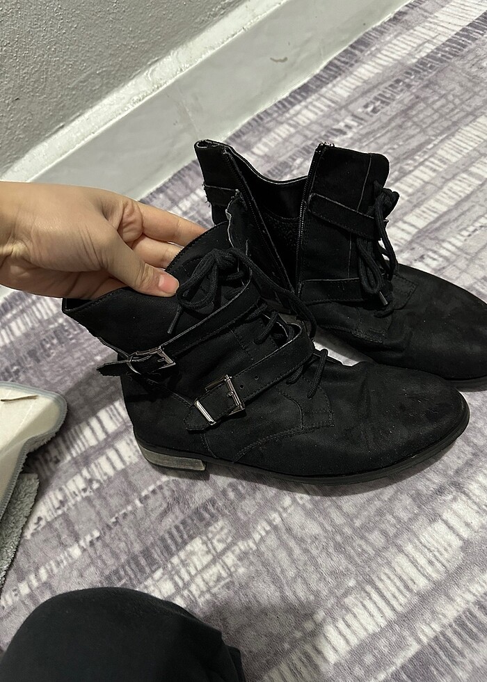 Tarz bot siyah süet - Görsel 4