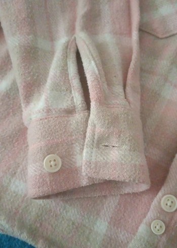 Pembe Düğmeli Uzun Kollu Kadın Gömlek - Görsel 5