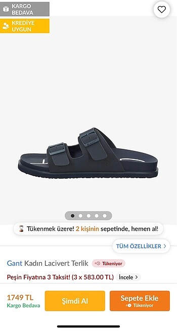 GANT kadın terlik