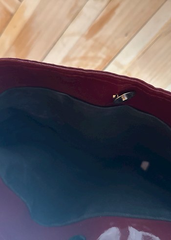 Parlak Bordo Deri Kadın Çanta - Görsel 4