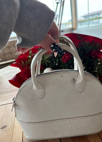 Beyaz Deri Minimalist Kadın Çanta - Görsel 7