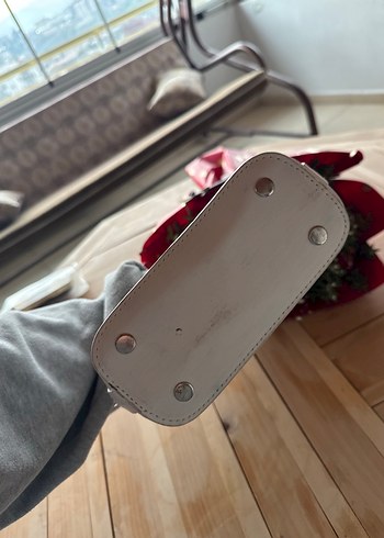 Beyaz Deri Minimalist Kadın Çanta - Görsel 5