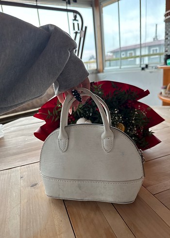 Beyaz Deri Minimalist Kadın Çanta - Görsel 3