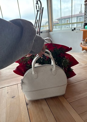 Beyaz Deri Minimalist Kadın Çanta - Görsel 6