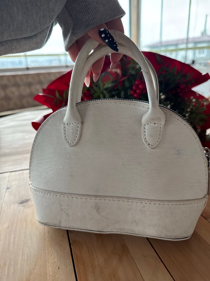 Beyaz Deri Minimalist Kadın Çanta - Görsel 4