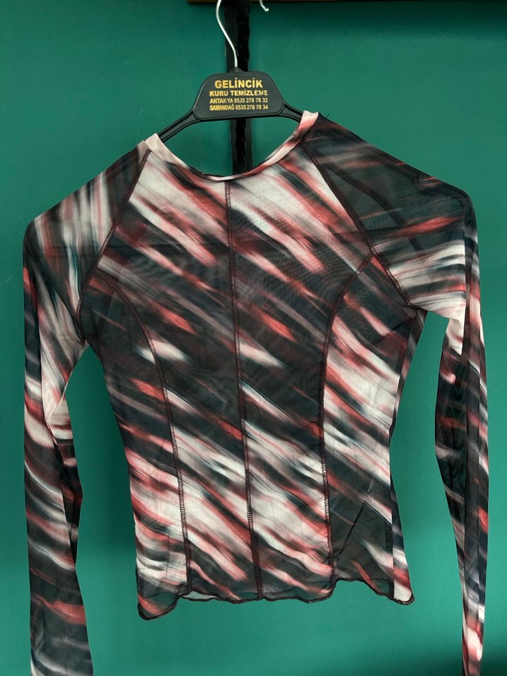 Kadın Çok Renkli Uzun Kollu Pilili Bluz - Görsel 2