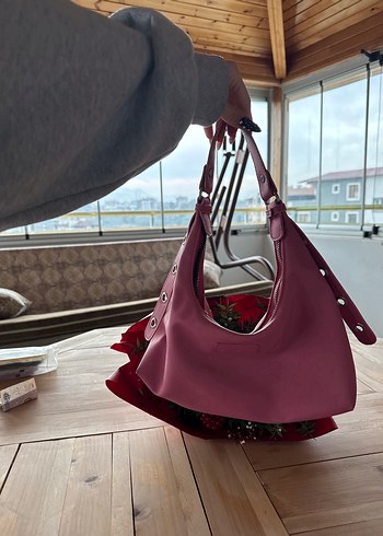 Pembe Parlak Tokalı Kadın Omuz Çantası - Görsel 2