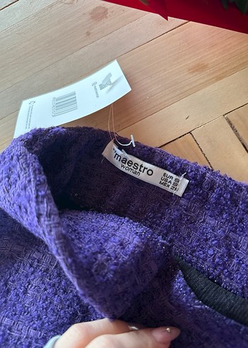 Mor Örgü Midi Mini Etek - Görsel 4