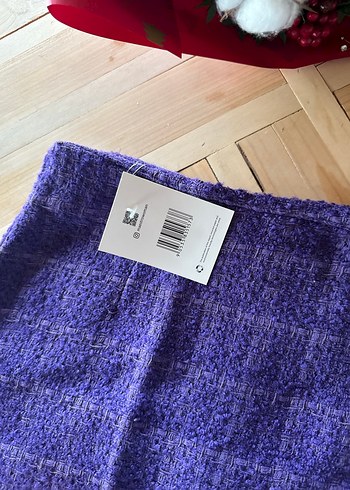 Mor Örgü Midi Mini Etek - Görsel 3