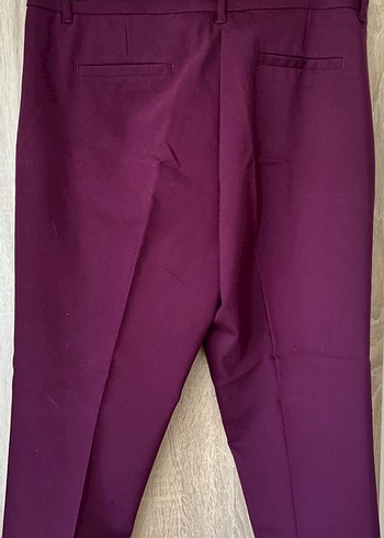 Bordo Kemerli Kadın Kumaş Pantolon - Görsel 3