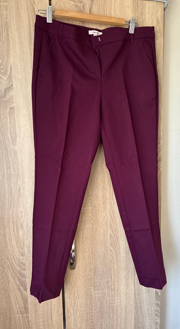 Bordo Kemerli Kadın Kumaş Pantolon - Görsel 2