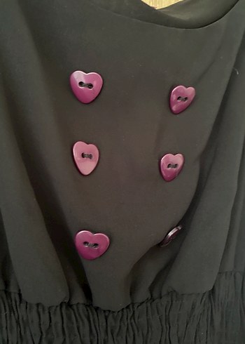 Siyah Midi V Yaka Gotik Elbise Koton Ole marka - Görsel 3