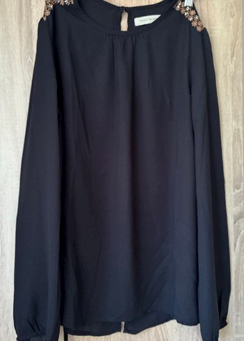 Siyah Uzun Kollu Salaş Hamile Bluz - Görsel 4