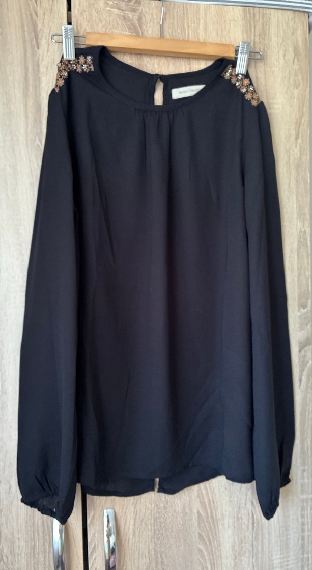 Siyah Uzun Kollu Salaş Hamile Bluz - Görsel 4