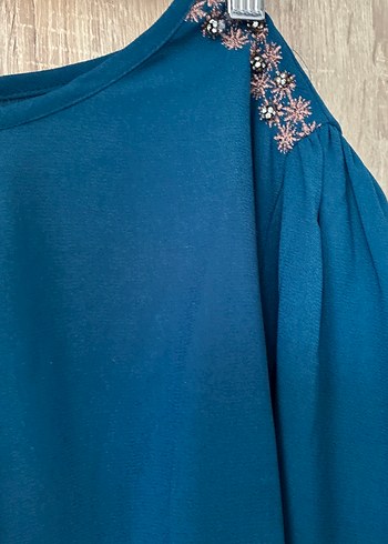 Uzun Kollu V Yaka Mavi Bluz - Görsel 3