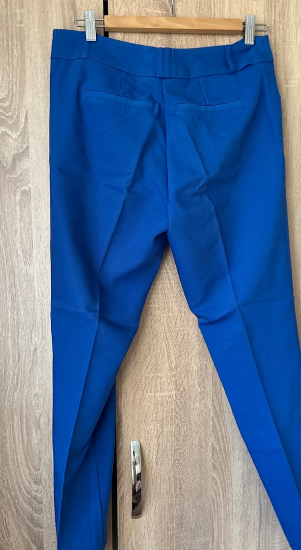 Kadın Mavi Kemerli Kumaş Pantolon - Görsel 2