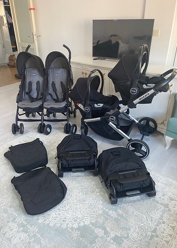 Chicco Echo Baston İkiz Bebek Arabası - Görsel 12