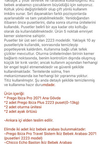 Prego Ibiza Pro Travel Sistem İkiz Bebek Arabası 2071 - Görsel 10