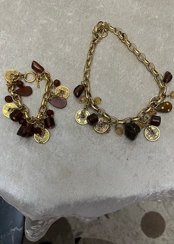 Boncuklu Altın Renk Bohem Takı Seti - Görsel 3