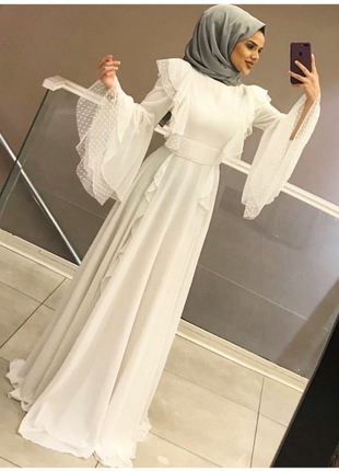 Moda alâ beyaz abiye elbise