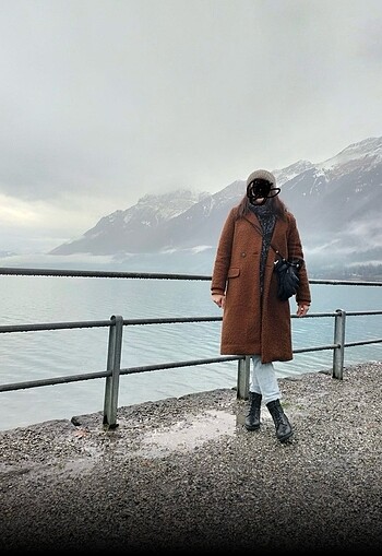Kaşe Kaban Kahverengi Koton Mont