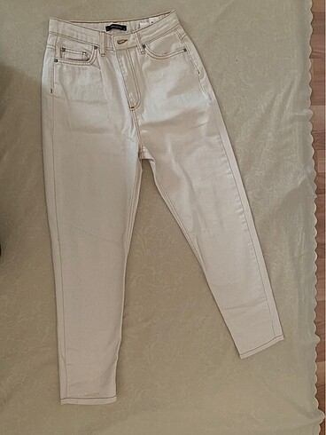 Krem Renk Mom Jean