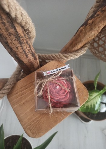 Bordo Gül Kokulu Mum