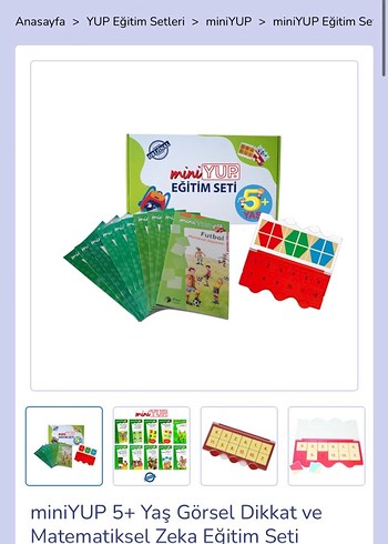 miniYUP 5+ Yaş Görsel Dikkat ve Matematik Seti