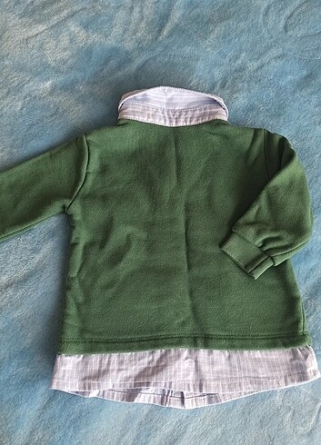 3 Ay Beden yeşil Renk Bebek sweatshirt 