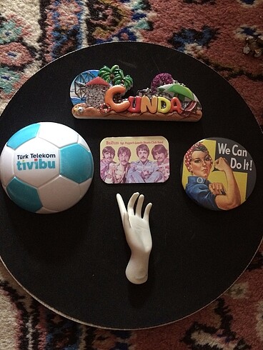 5 adet magnet, 5 adet rozet
