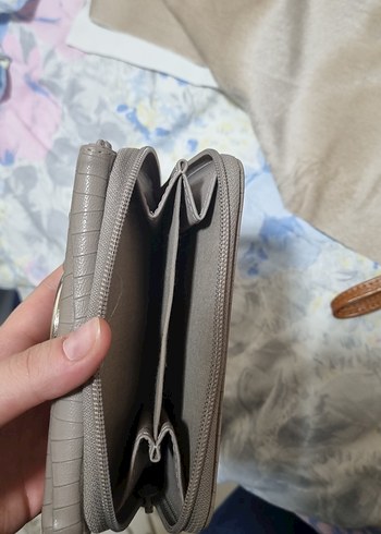 Gri Deri Yılan Desenli Tokalı Kadın Çanta - Görsel 4