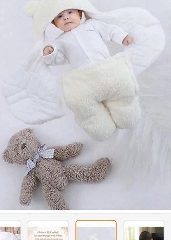 Beyaz Bebek Battaniyesi Yumuşak Kumaş - Görsel 2