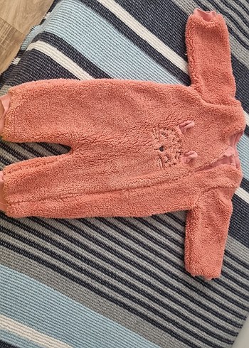 Peluş Detaylı Pembe Bebek Kız Tulum - Görsel 2