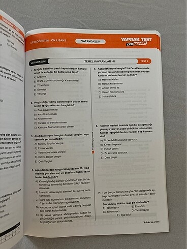  Hiç kullanılmadı yaprak test
