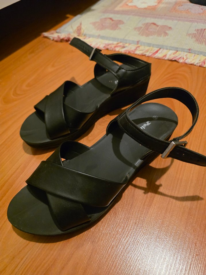 siyah polaris Kadın Sandalet - Görsel 2