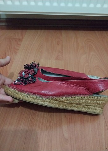 Diğer Kırmızı Kadın Dolgu Topuklu Espadril