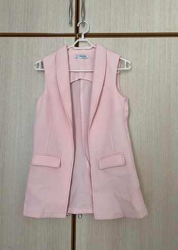 Pembe Düğmeli Kadın Yelek