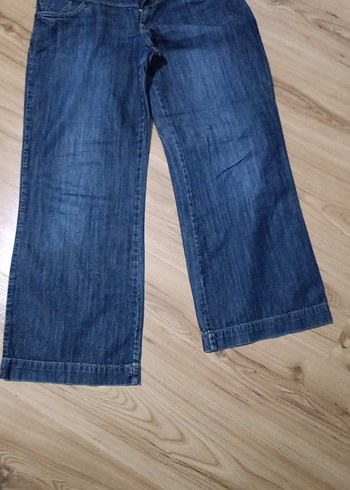 Kadın Mavi Orta Boy Kemerli Denim Pantolon - Görsel 2