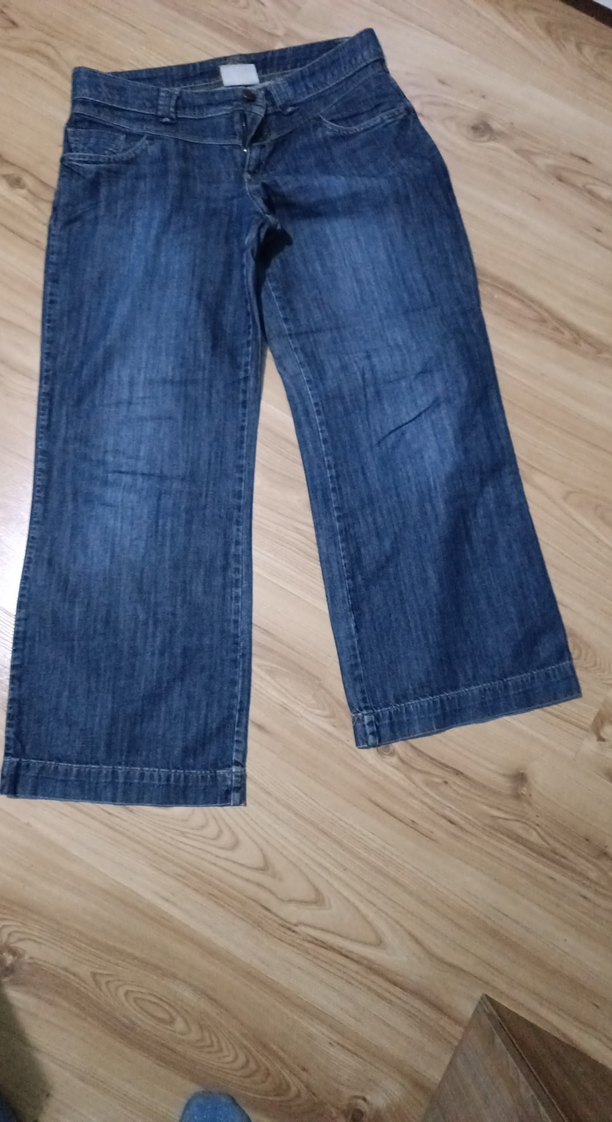 Kadın Mavi Orta Boy Kemerli Denim Pantolon - Görsel 2