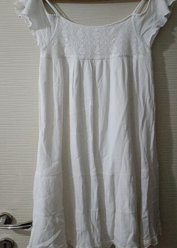 Beyaz Hamile ve Emzirme Gecelik Midi Boy - Görsel 4