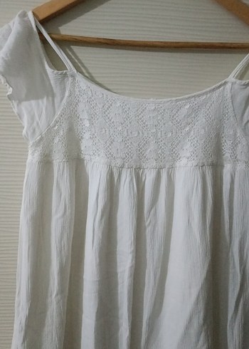 Beyaz Hamile ve Emzirme Gecelik Midi Boy - Görsel 5