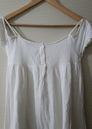 Beyaz Hamile ve Emzirme Gecelik Midi Boy - Görsel 3