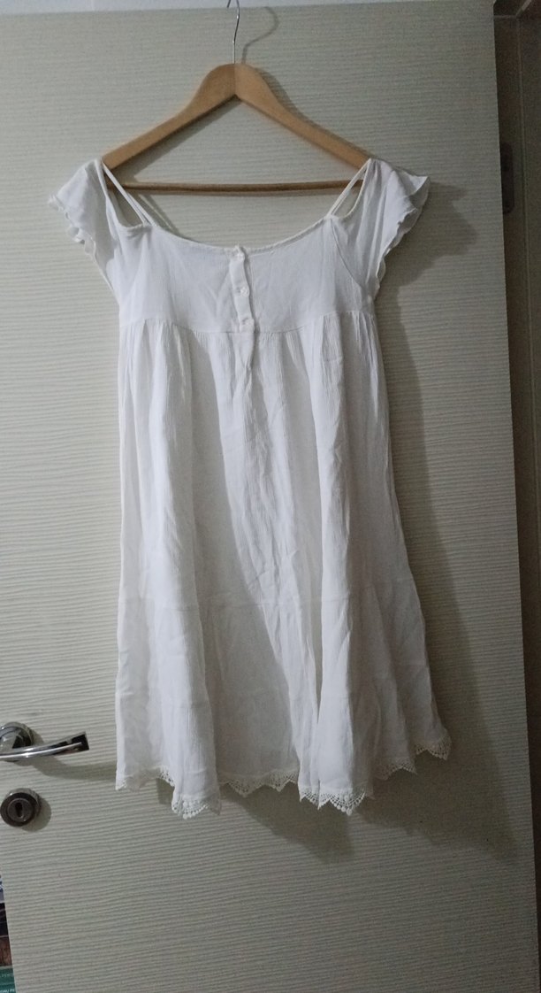 Beyaz Hamile ve Emzirme Gecelik Midi Boy - Görsel 2