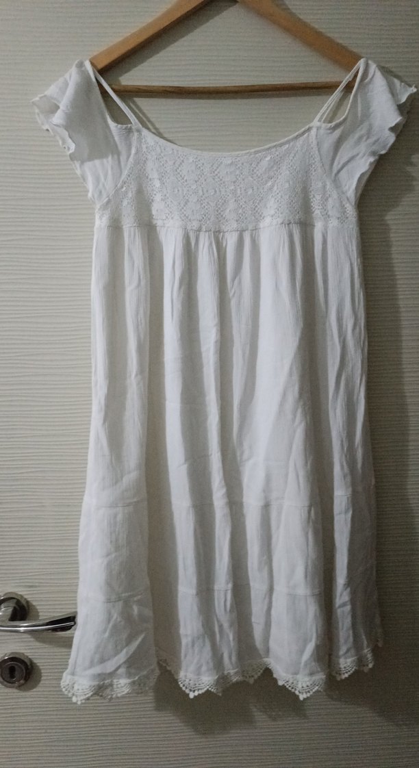 Beyaz Hamile ve Emzirme Gecelik Midi Boy - Görsel 4