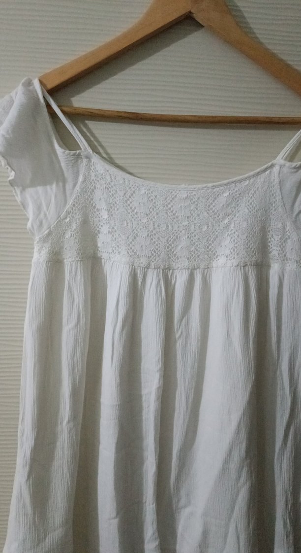 Beyaz Hamile ve Emzirme Gecelik Midi Boy - Görsel 5